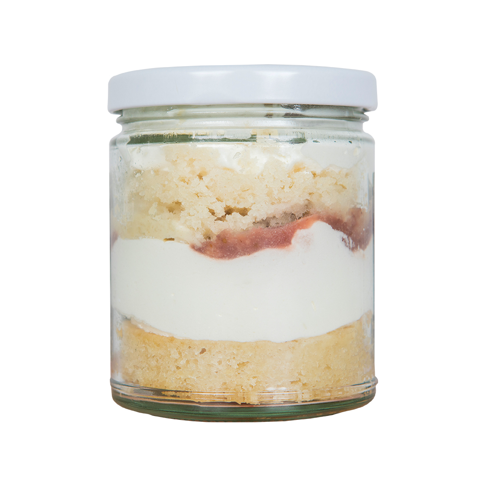 Strawberry Shortcake Cake Jars Baked / frozen